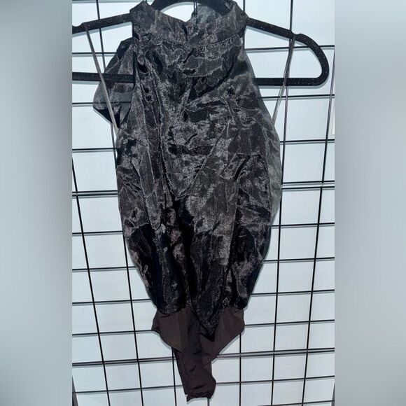 Tops - Thirty/Thirty LA black blouson backless halter bodysuit NWT